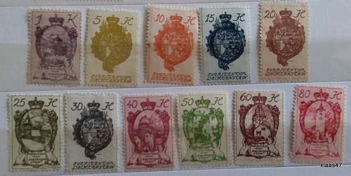 Lichtenstein - 1920 - Coat of Arms - 11 Unused Hinged stamps