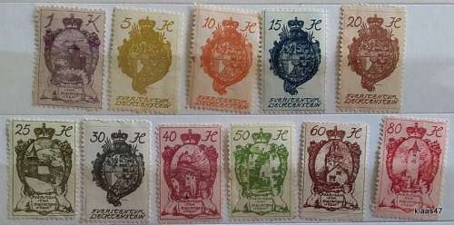 Lichtenstein - 1920 - Coat of Arms - 11 Unused Hinged stamps