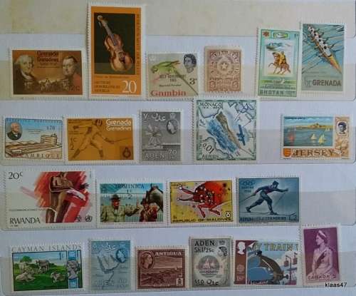World Mix - Mixed Lot of 21 Unused (some Hinged) stamps