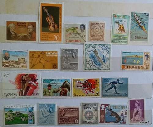World Mix - Mixed Lot of 21 Unused (some Hinged) stamps