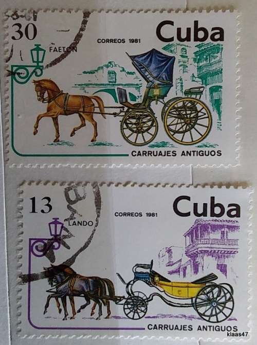 Cuba - 1981 - Horse drawn Carriages - 2 Cancelled stamps