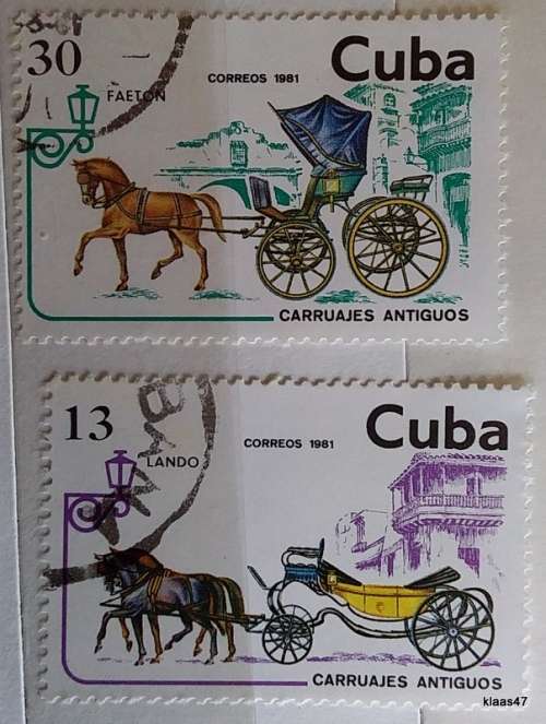 Cuba - 1981 - Horse drawn Carriages - 2 Cancelled stamps