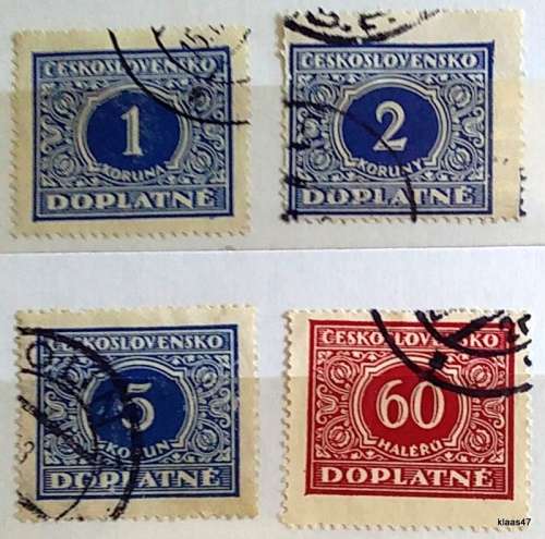 Czechoslovakia - 1928 - Postage Due - 4 Used Hinged stamps