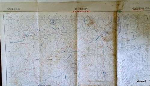Surveyor General, Rhodesia 1970`s Topographic Map Scale 1:50,000 Of Vumaninga 1732B2 RESTRICTED