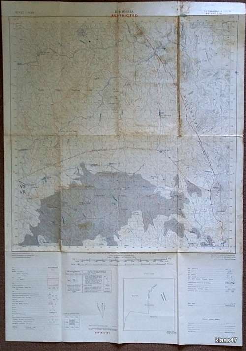 Surveyor General, Rhodesia 1970`s Topographic Map Scale 1:50,000 Of Vumaninga 1732B2 RESTRICTED