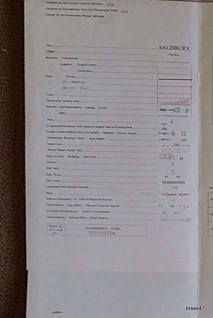 Surveyor General, Rhodesia 1970`s Topographic Map Scale 1:50,000 Of Vumaninga 1732B2 RESTRICTED