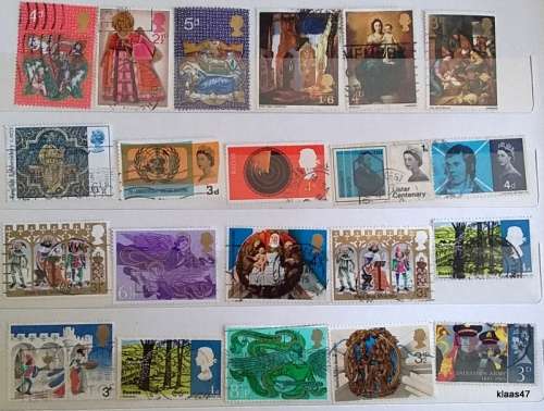 GB - Elizabeth II - Mixed Lot of 21 Used (some Hinged) stamps