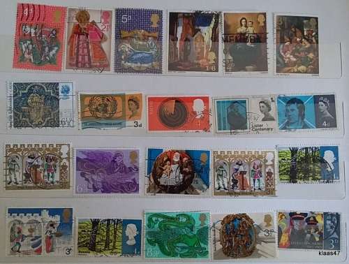 GB - Elizabeth II - Mixed Lot of 21 Used (some Hinged) stamps
