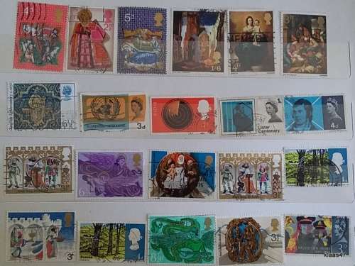 GB - Elizabeth II - Mixed Lot of 21 Used (some Hinged) stamps