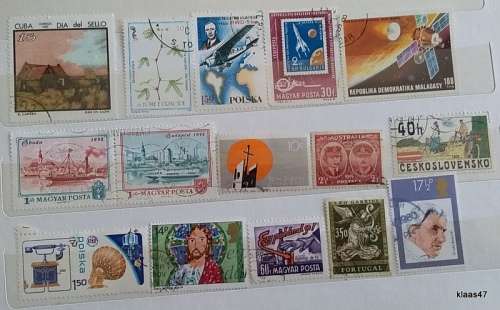 World Mix - Mixed Lot of 15 Used (some hinged) stamps