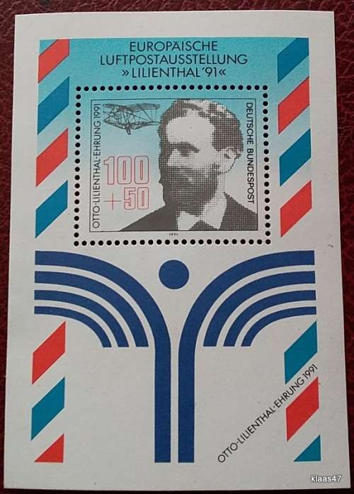 Germany - 1991 - Airmail Exhibition `LILIENTHAL `91`  - Unused Souvenir Sheet