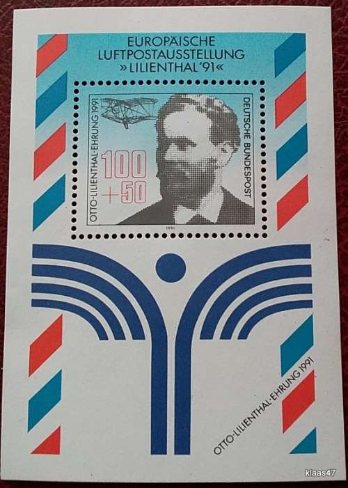 Germany - 1991 - Airmail Exhibition `LILIENTHAL `91`  - Unused Souvenir Sheet