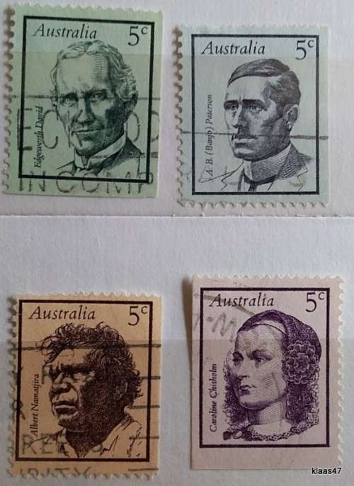 Australia - 1968 - Famous people - Set of 4 Used Hinged stamps