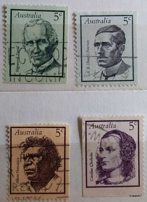Australia - 1968 - Famous people - Set of 4 Used Hinged stamps