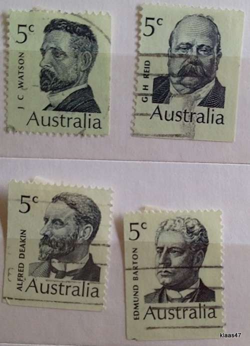 Australia - 1969 - Prime Ministers -  Australian Decimal - Set of 4 Used Hinged Stamps
