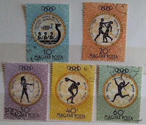 Hungary - 1960 - Olympic games Rome - 5 Used Hinged stamps