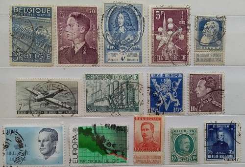 Belguim - Mixed Lot of 14 Used (some Hinged) stamps