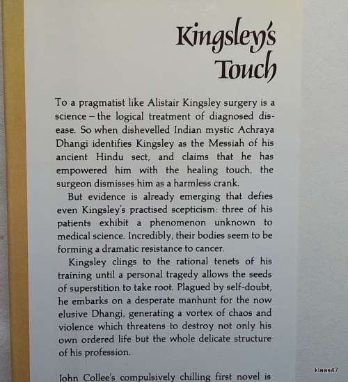 Kingsley`s Touch - John Collee - Hardcover