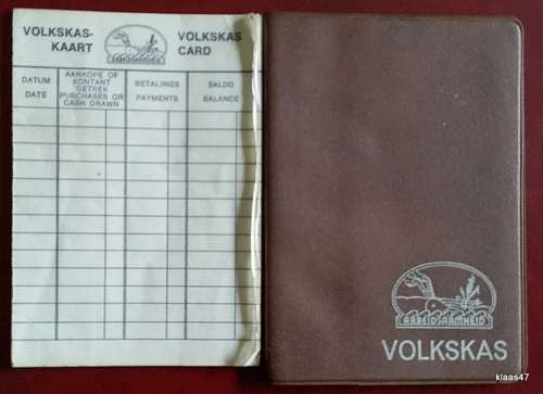 Vintage Volkskas - Card folder with blank Balance note book