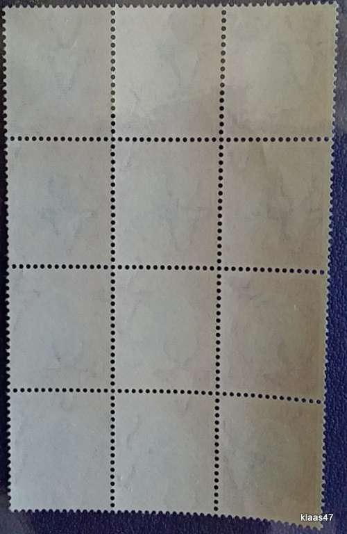 Union of South Africa - 1d Ships - Hyphenated - Block of 12 Unused stamps