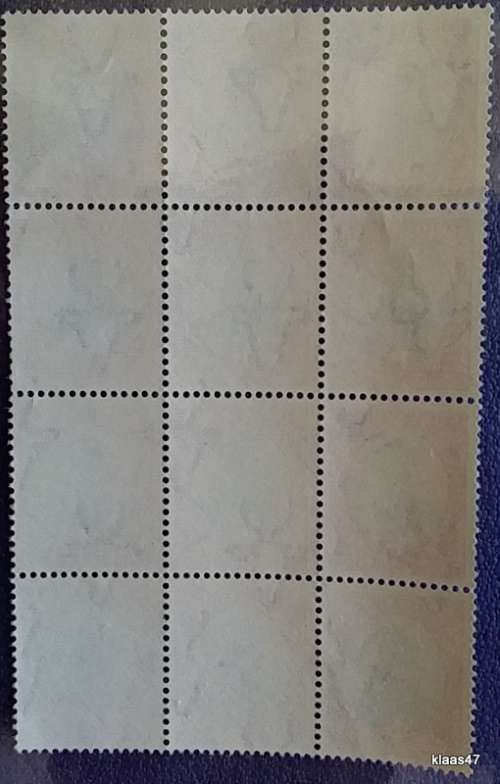 Union of South Africa - 1d Ships - Hyphenated - Block of 12 Unused stamps