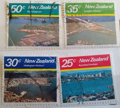 New Zealand - 1980 - Harbours - Set of 4 Used Hinged stamps
