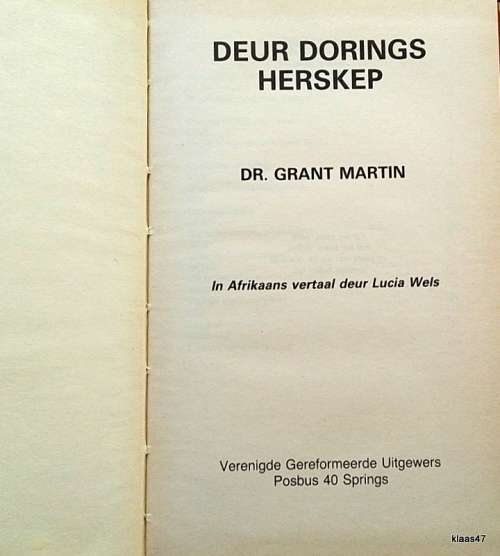 Deur Dorings Herskep - Dr Grant Martin - Hardeband