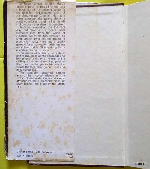 The Eye of the Tiger - Wilbur Smith - Hardcover - First Edition - Heinemann 1975
