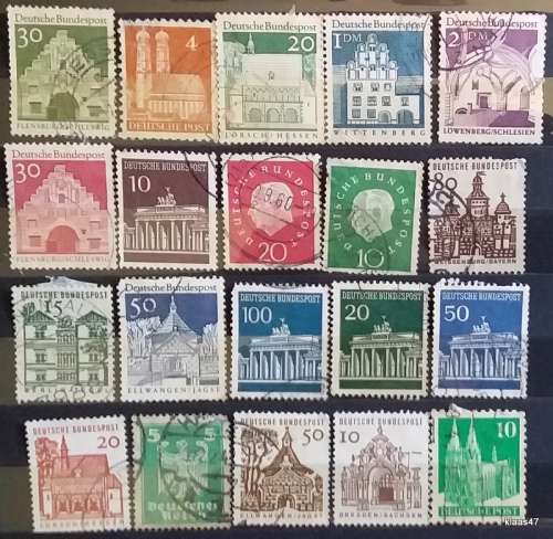 Germany - Mixed Lot of 20 Used Hinged stamps