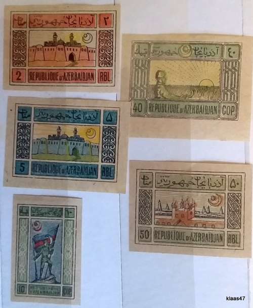 Azerbaidjan -1918/20 - 5 Unused Hinged stamps