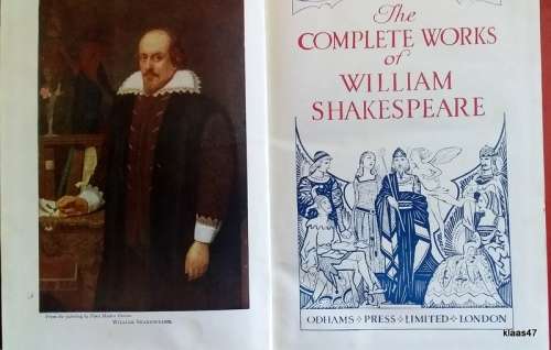 The Complete Works of William Shakespeare - Oldhams Press - Hardcover (Inscription dated 1951)