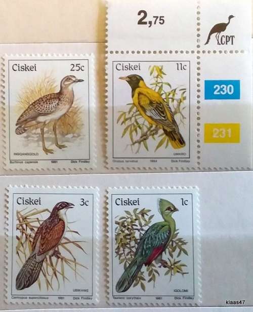 Ciskei -  1981 - Birds - 4 Unused stamps