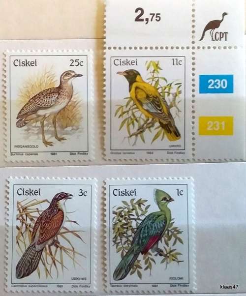 Ciskei -  1981 - Birds - 4 Unused stamps