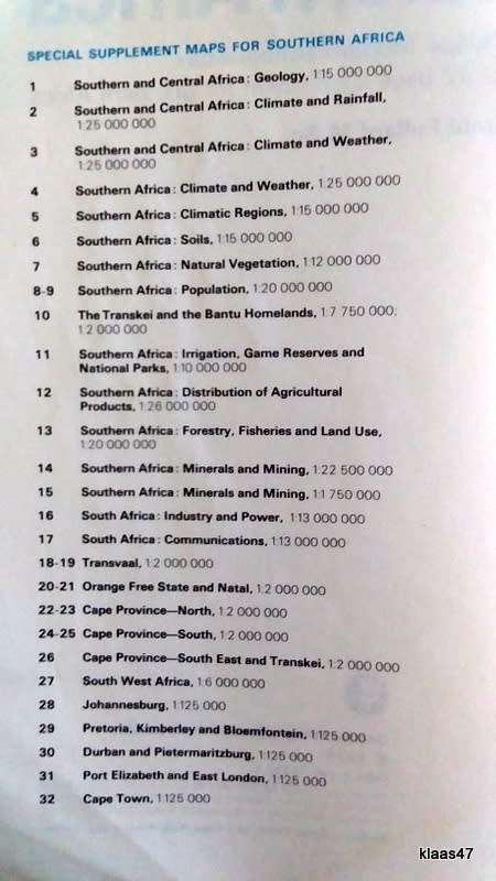 Philips` College Atlas for Southern Africa - Ed: Harold Fullard (1978)
