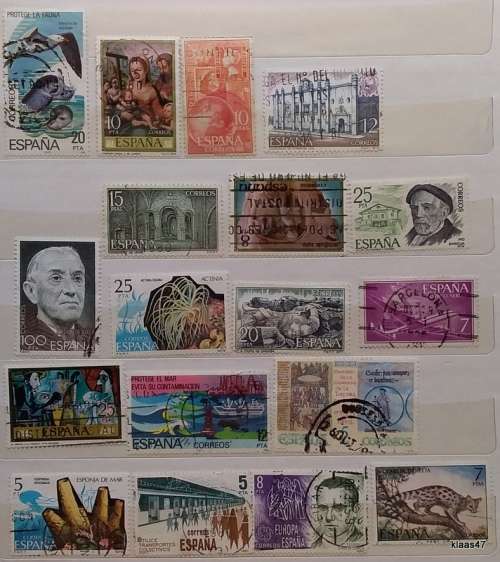 Spain - Mixed Lot of 18 Used stamps