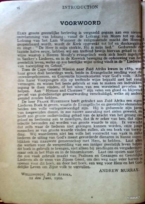 Hymns for Life and Service - With a selection of Dutch Hymns - Compiled: Frank Huskisson (Words only
