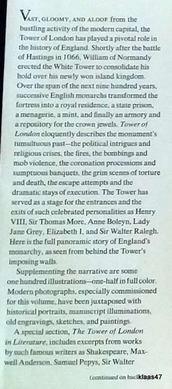 Tower of London - Christopher Hibbert - Hardcover (A History of England from the Norman Conquest)