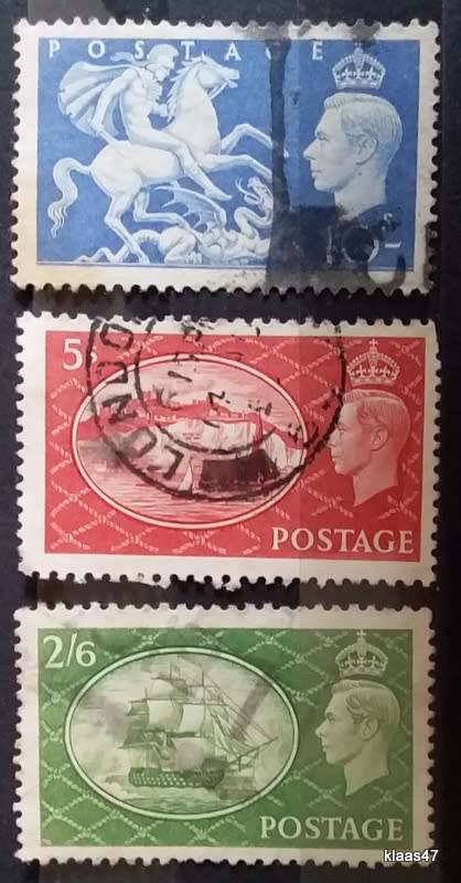 GB - 1951 - George VI - High Values - 3 Used stamps