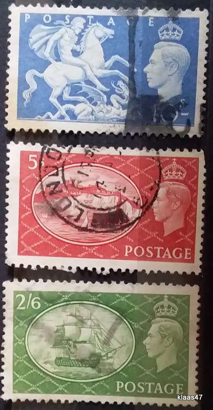 GB - 1951 - George VI - High Values - 3 Used stamps