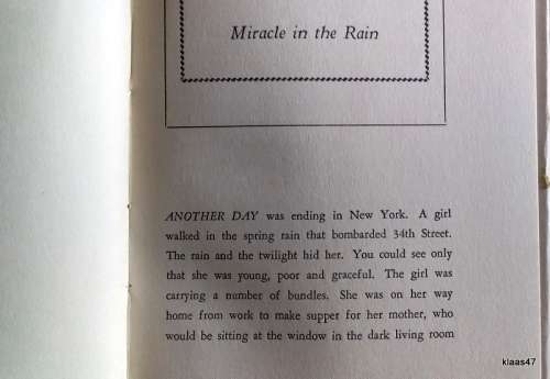 Miracle in the Rain - Ben Hecht - Hardcover 1946 (Dustcover damaged)