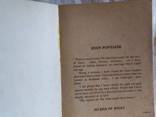 No Bed of Roses: an Autobiography - Joan Fontaine - Paperback