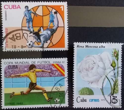Cuba - Mixed Lot of 3 Used Hinged stamps