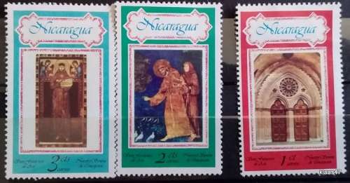 Nicaragua - 1978 - St Francis of Assisi - 3 Unused Hinged stamps