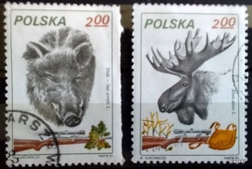 Poland - 1981 - Game Animals - 2 Cancelled Hinged stamps