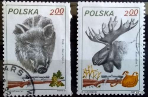 Poland - 1981 - Game Animals - 2 Cancelled Hinged stamps