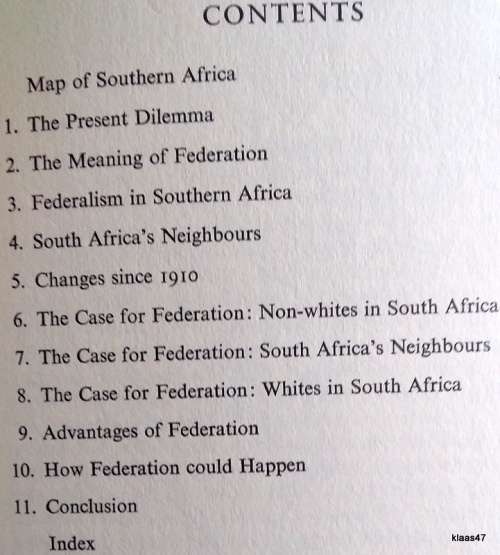 A Federation of Southern Africa - Leo Marquard - Hardcover 1971