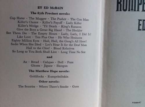 Rumpelstiltskin - Ed McBain - Hardcover