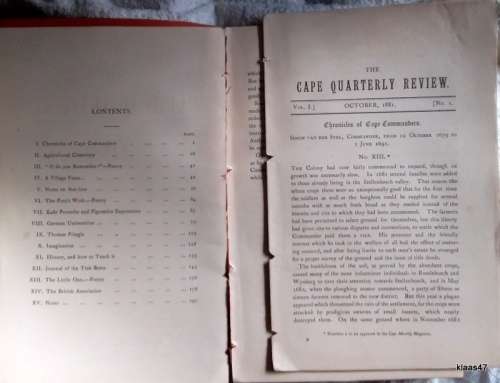 Cape Quarterly Review with which is Incorporated the Cape Monthly Magazine - October 1881
