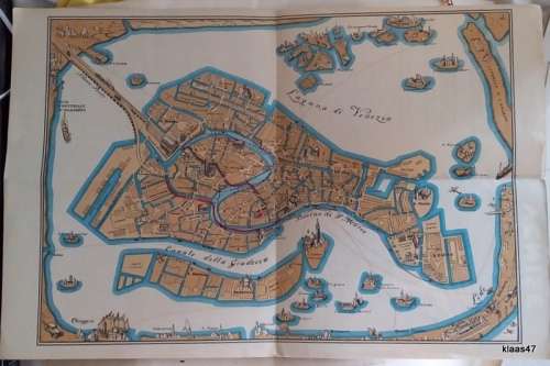 Gr Hotel International Venice - Vintage Hotel Leaflet with map inside.