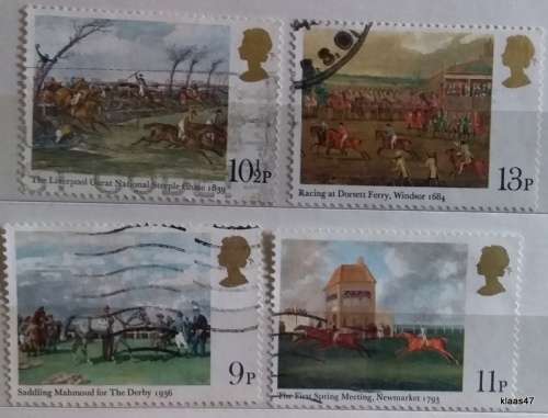 GB - 1979 - Horseracing (Paintings and Bicentenary of The Derby) - Set of 4 Used stamps